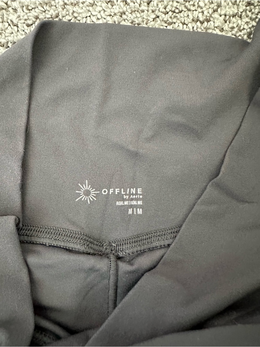 aerie Black Athletic Shorts with Flared Overlay - Picture 2 of 3